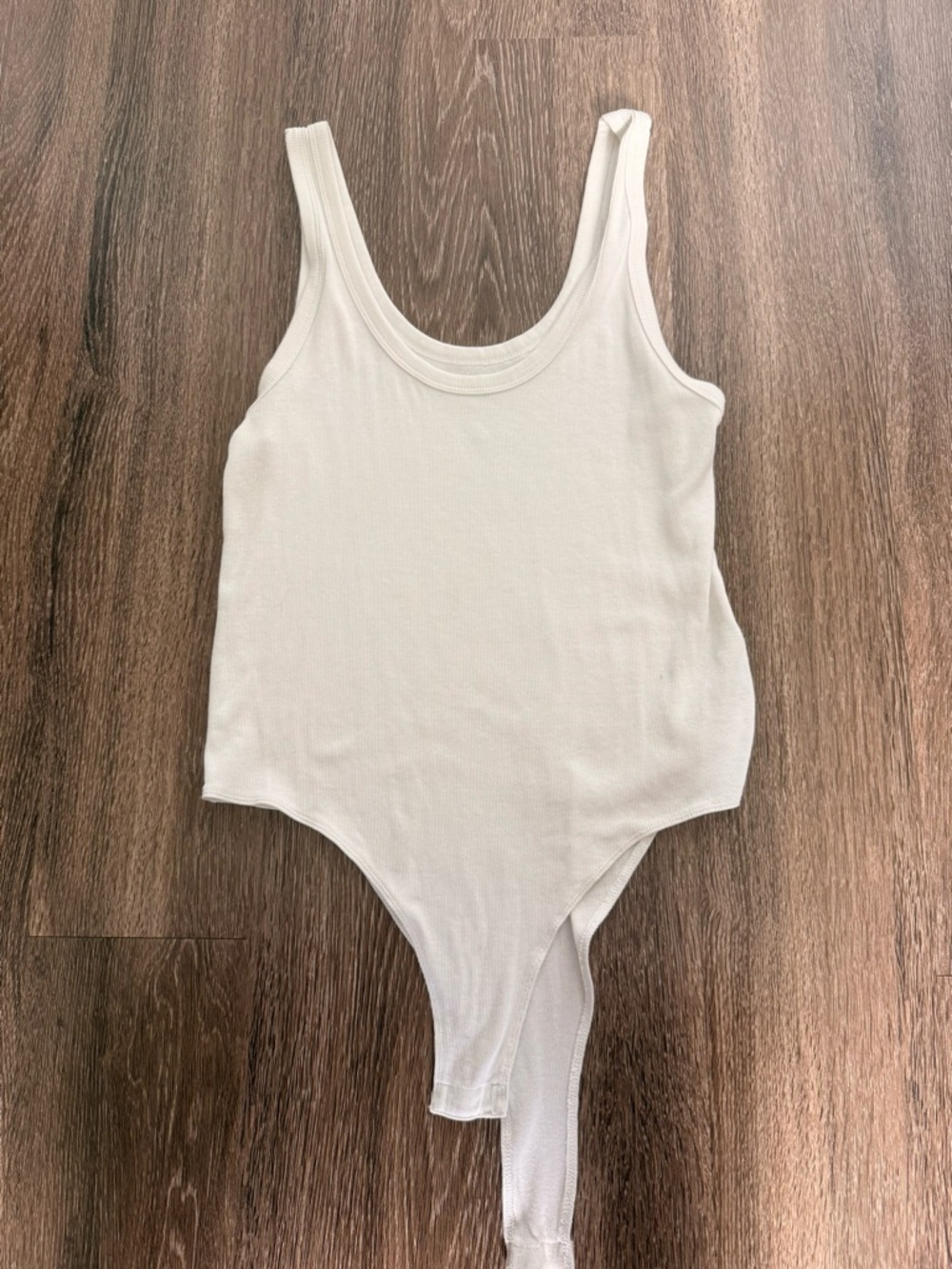 a new day White Ribbed Tank Bodysuit